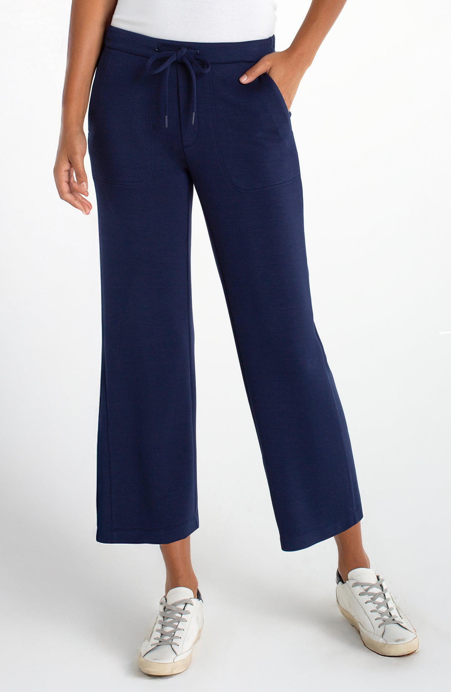 LIVERPOOL PULL ON WIDE LEG CROP TROUSER