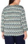 LIVERPOOL 3/4 SLEEVE SHIRRED DETAIL KNIT TOP