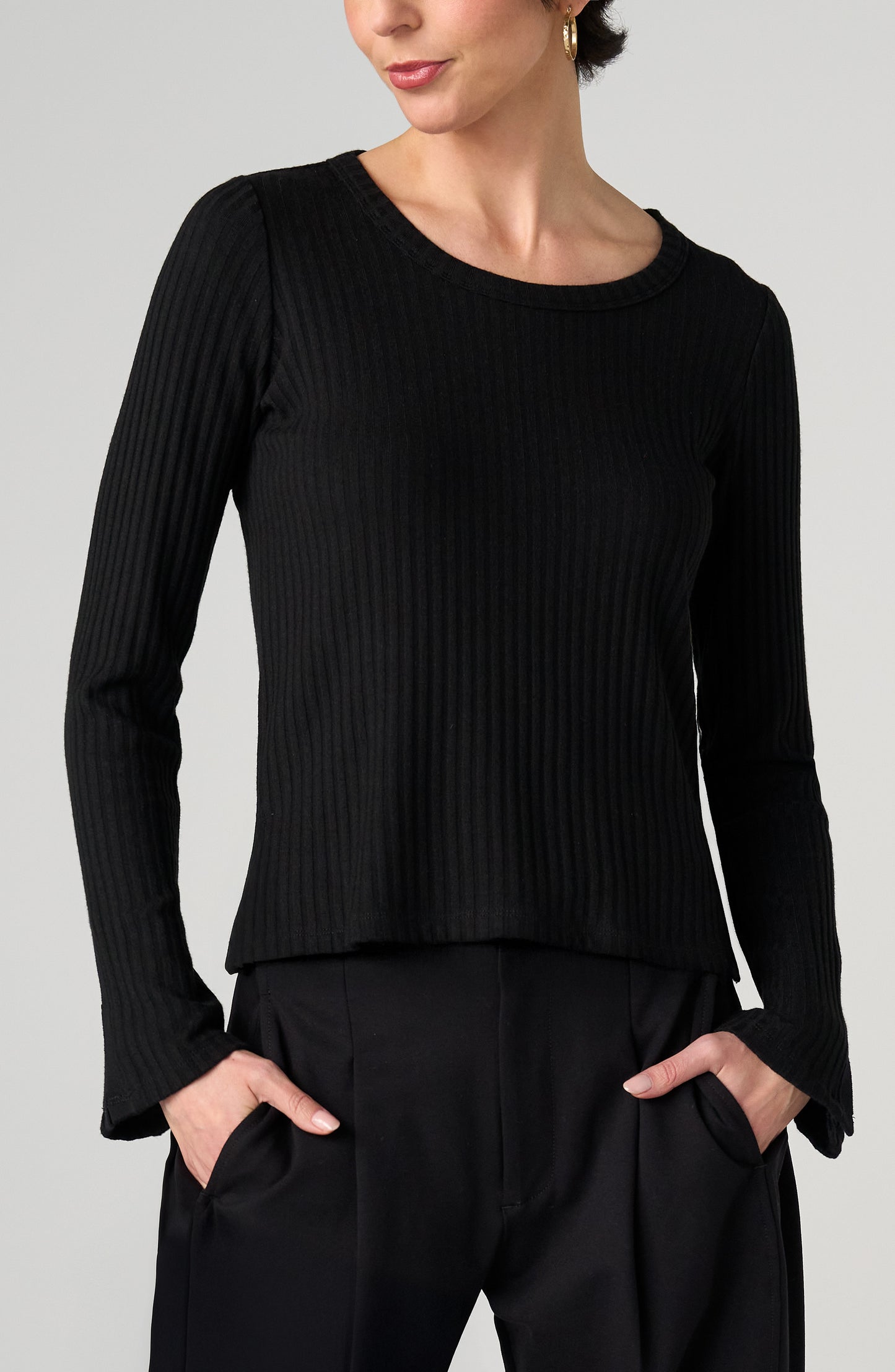 Liverpool Long Sleeve Scoop Neck Knit Top
