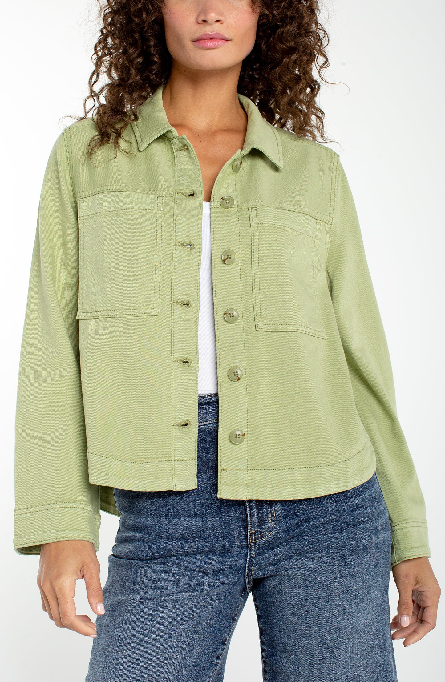 Liverpool High/Low Denim Shacket