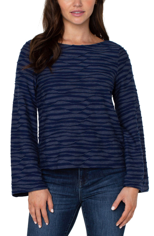 LIVERPOOL LONG FLARED SLEEVE KNIT TOP
