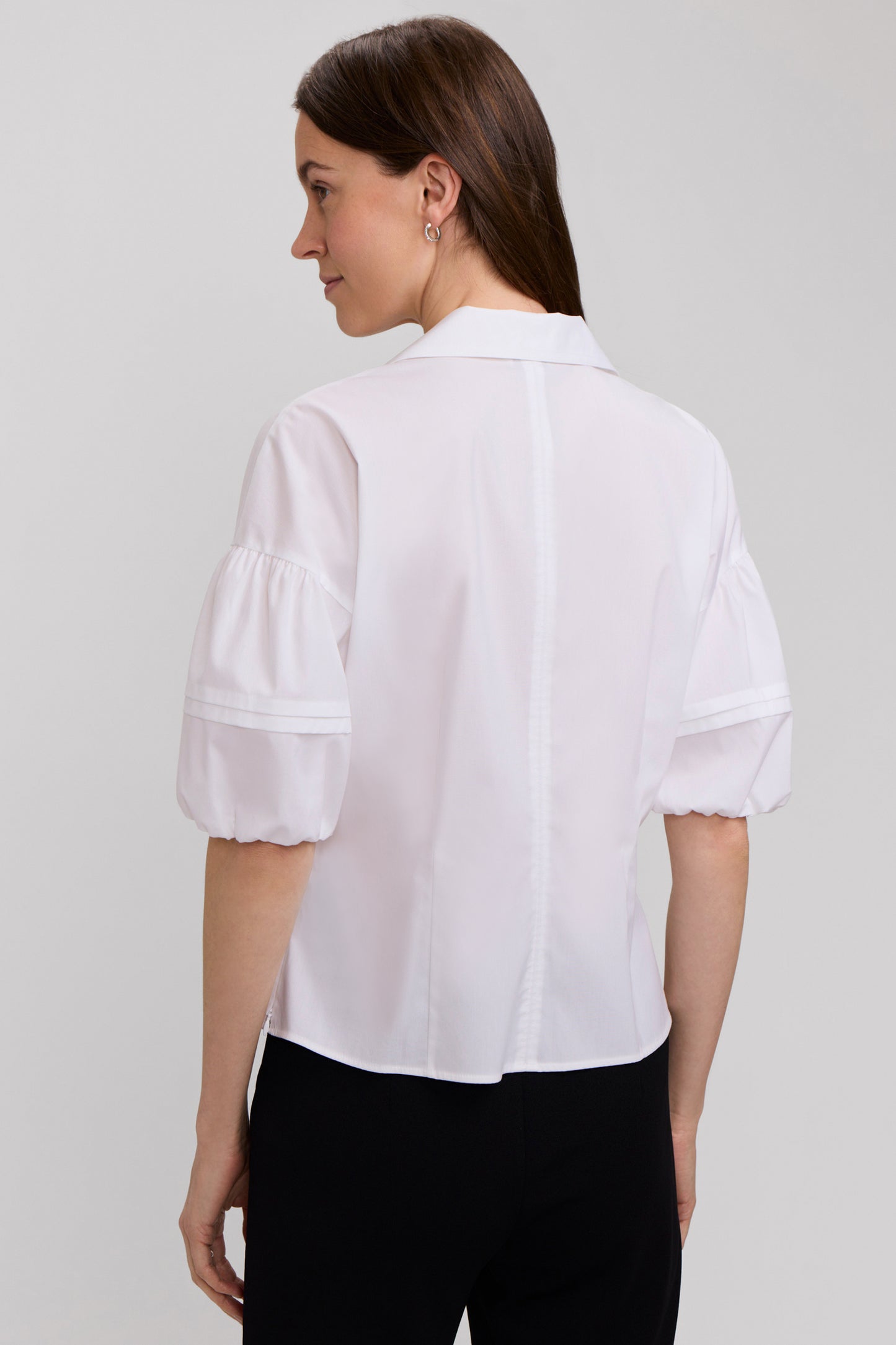 Foxcroft Lucia Elbow Puff Sleeve Shirt