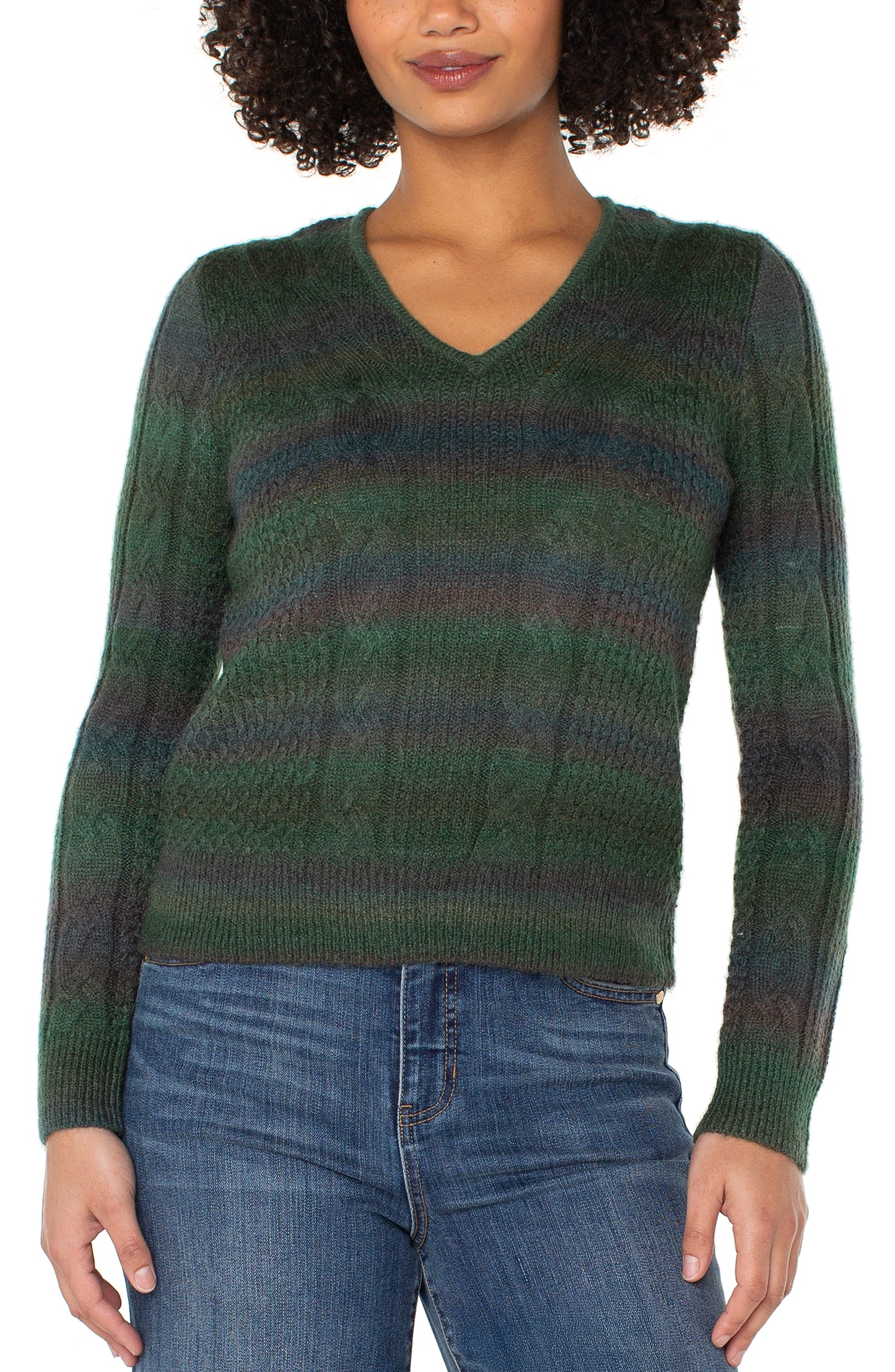 LIVERPOOL LONG SLEEVE DROP SHOULDER V-NECK SWEATER