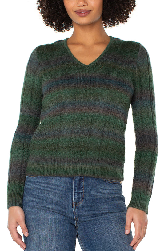 LIVERPOOL LONG SLEEVE DROP SHOULDER V-NECK SWEATER