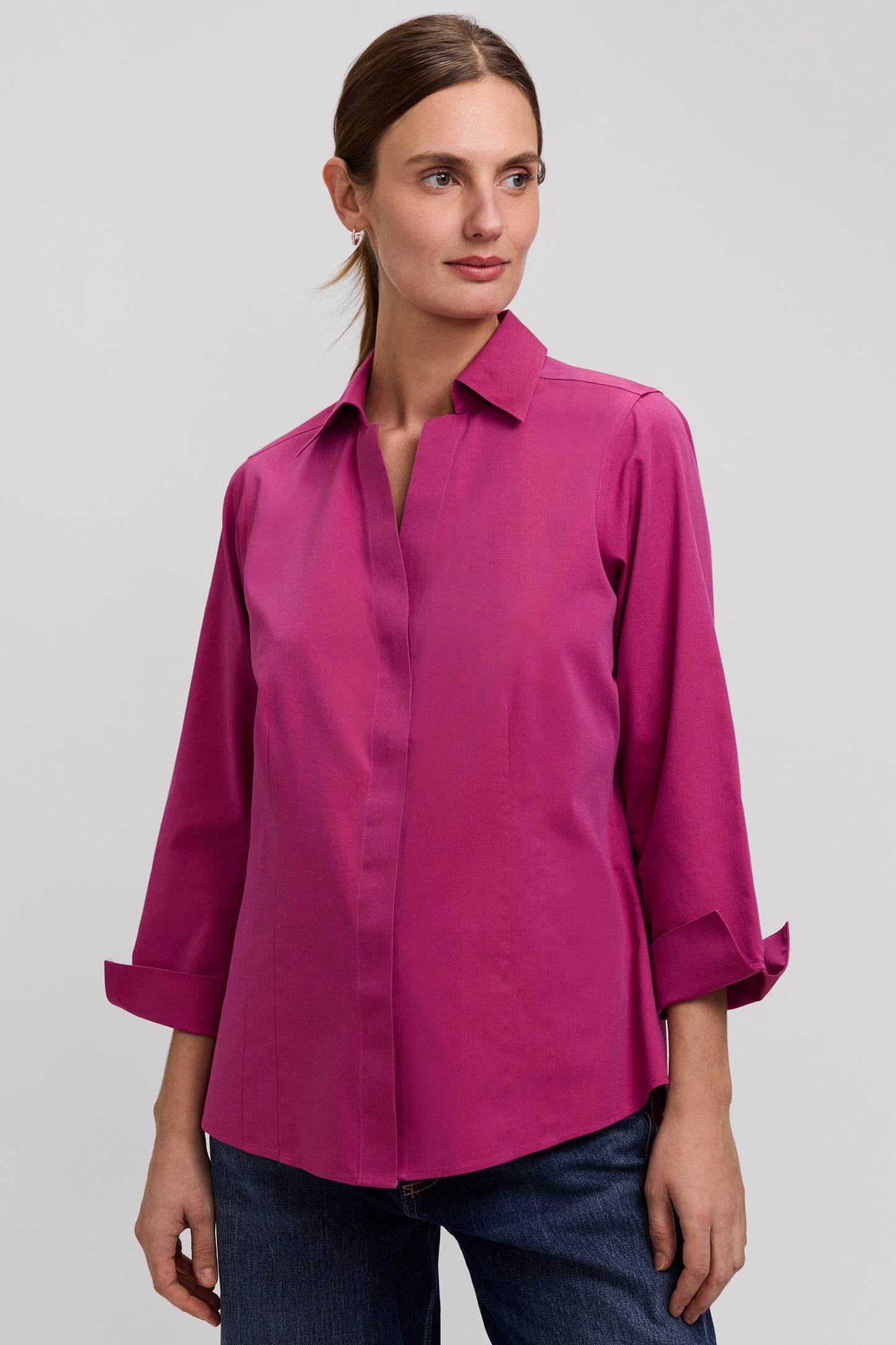 Foxcroft Pinpoint Taylor 3/4 Sleeve