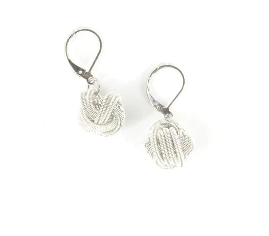 SEA LILY WHITE KNOT EARRINGS