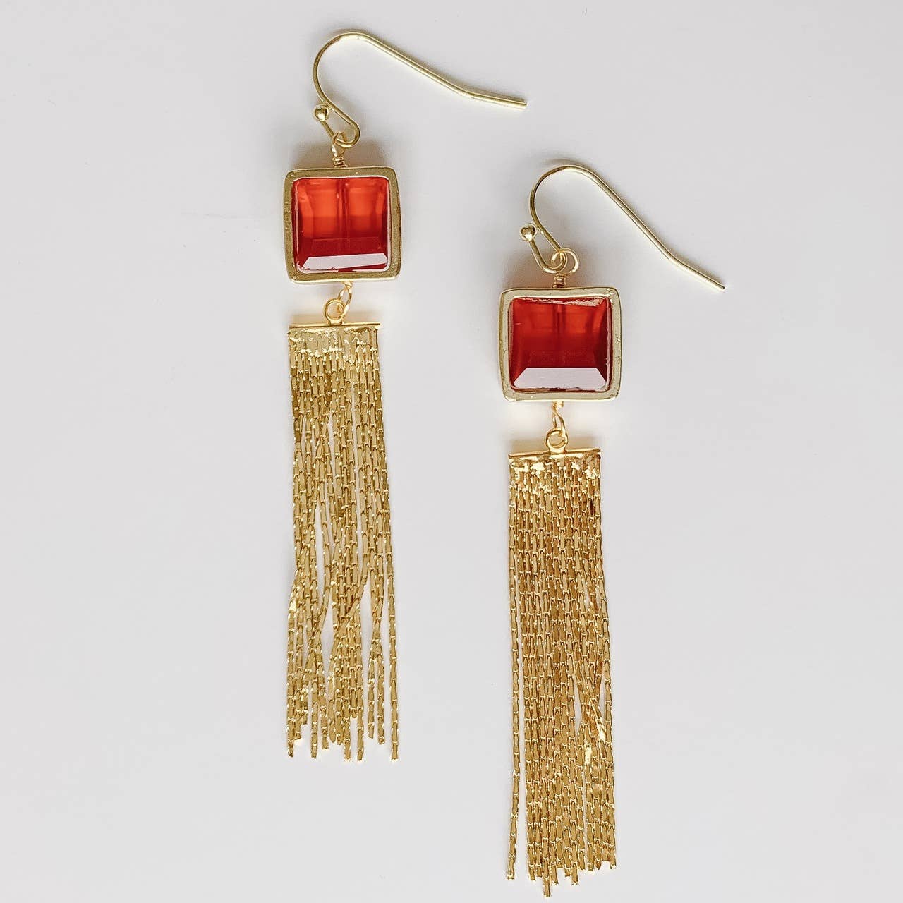RED DANGLE EARRINGS