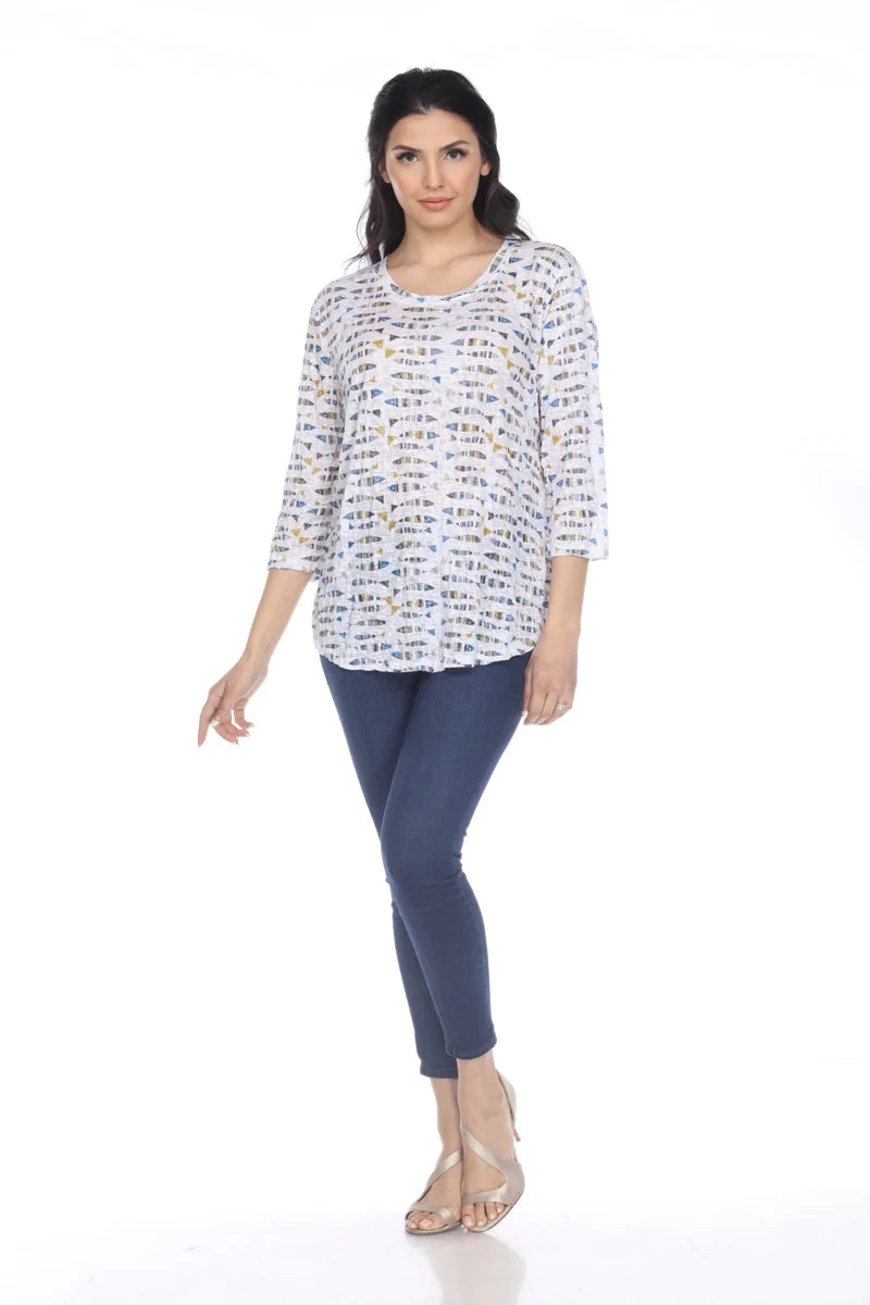 Carine Fishing Trip Round Neck Top