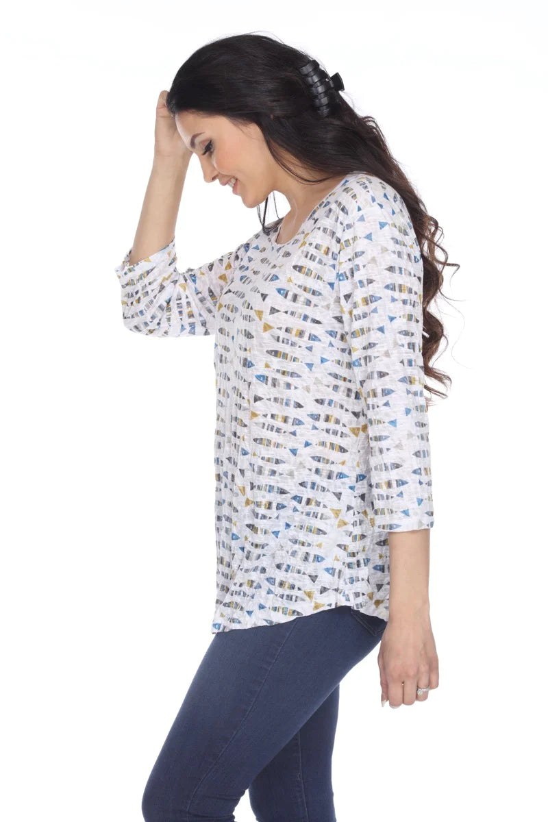 Carine Fishing Trip Round Neck Top