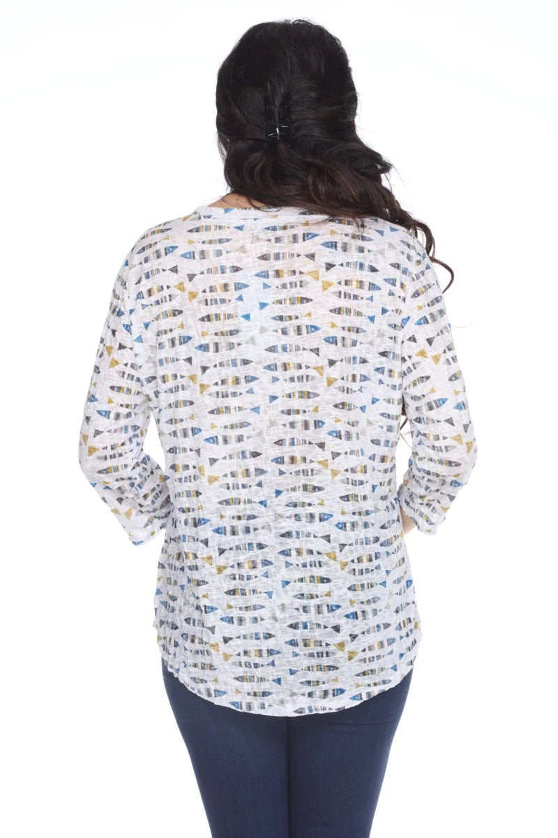 Carine Fishing Trip Round Neck Top