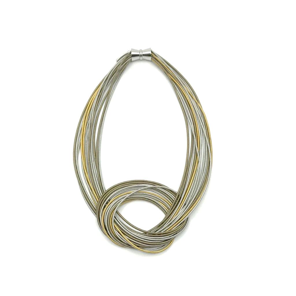 SEA LILY MULTICOLOR LARGE KNOT PIANO WIRE NECKLACE