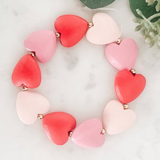 HEART BEAD STRETCH BRACELET