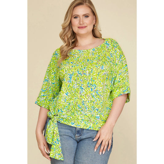 PRINTED WOVEN TOP- PLUS