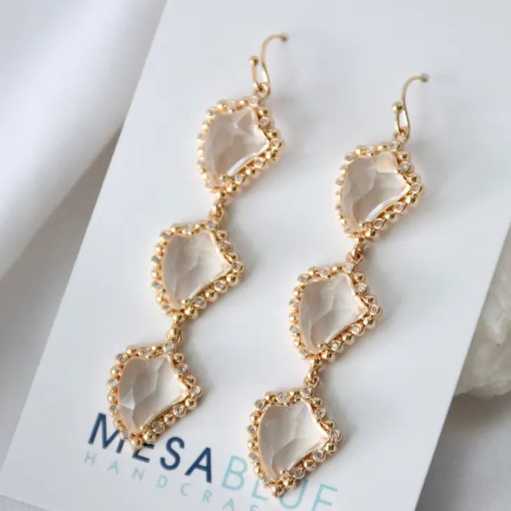 FACETED CRYSTAL EARRINGS