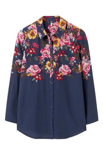 ELVINA BUTTON UP BLOUSE WITH PATCH POCKETS