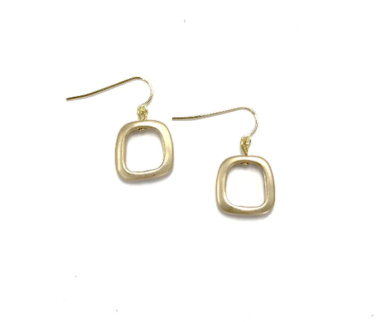 SEA LILY GOLD SQUARE WITH WIRE EARRINGS