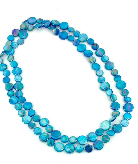 Sea Lily Single Strand Mother of Pearl Necklace Turqoise