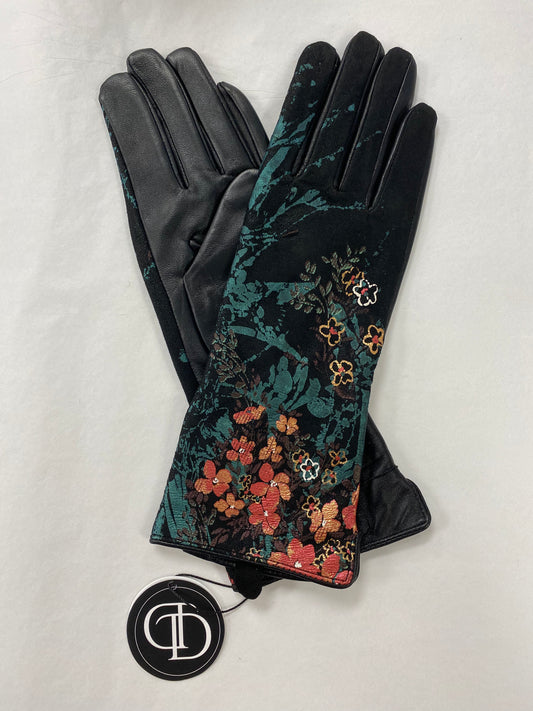 FLORELLA PRINTED LEATHER GLOVES