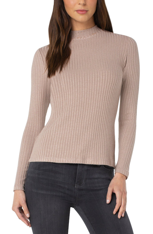 LIVERPOOL MOCK NECK LONG SLEEVE KNIT TOP