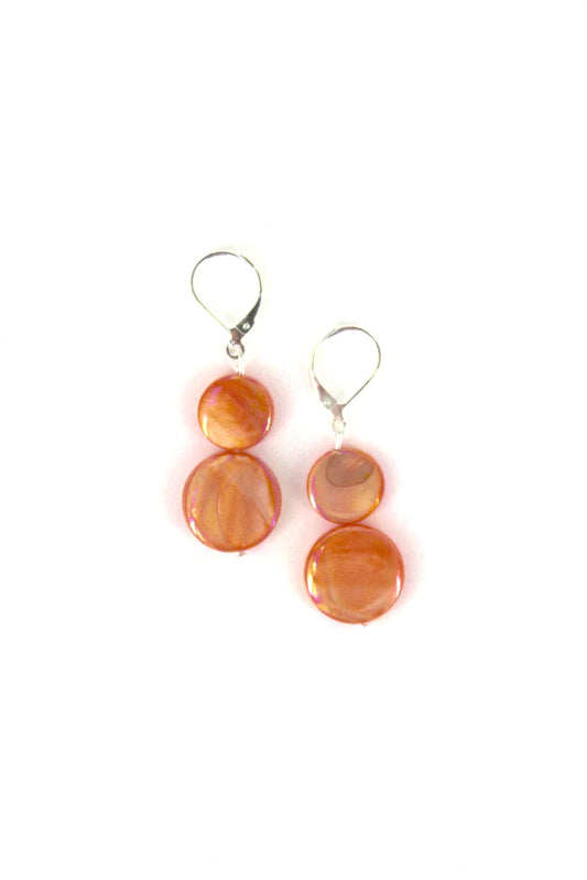 SEA LILY ORANGE MOTHER-OF-PEARL EARRINGS