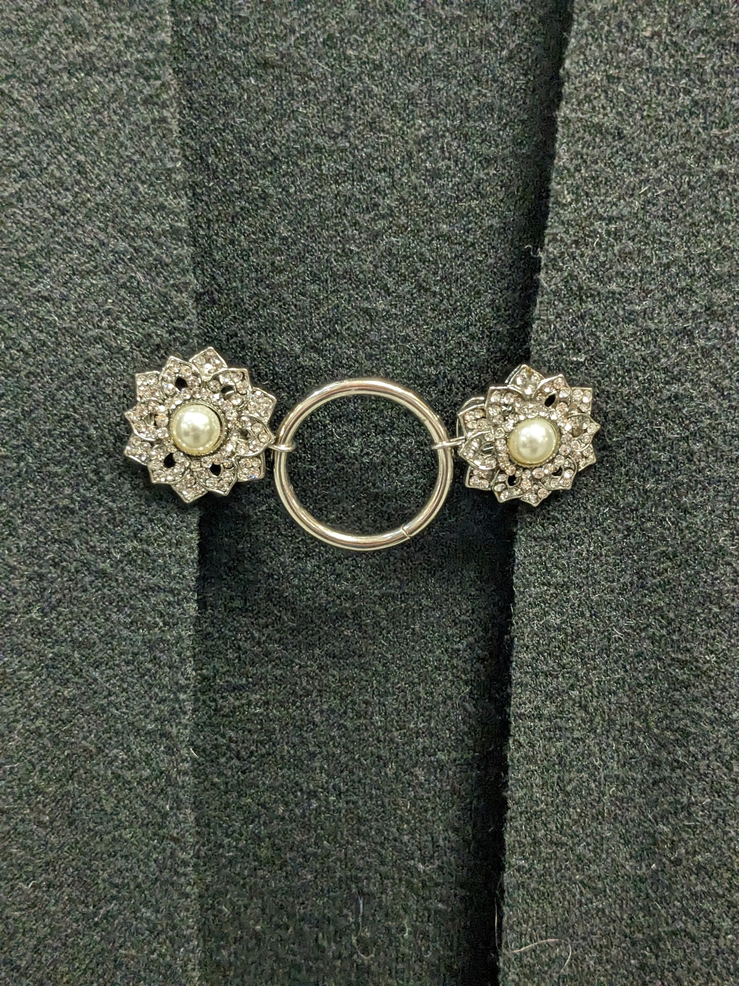 FLOWER WITH PEARL CENTER SWEATER CLIP