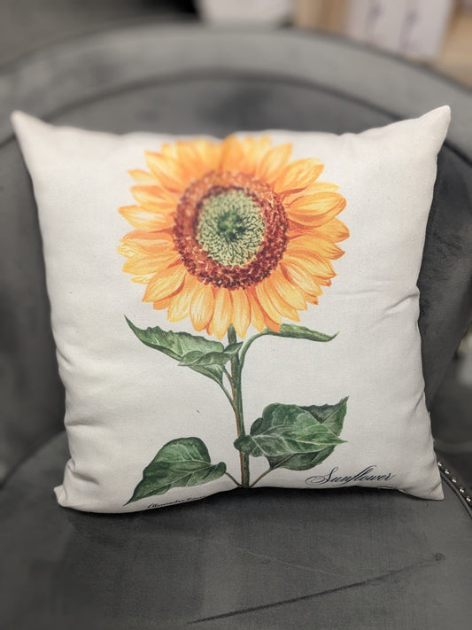 BOTANICAL PRINT SUNFLOWER AND GERANIUM CLIMAWEAVE PILLOW