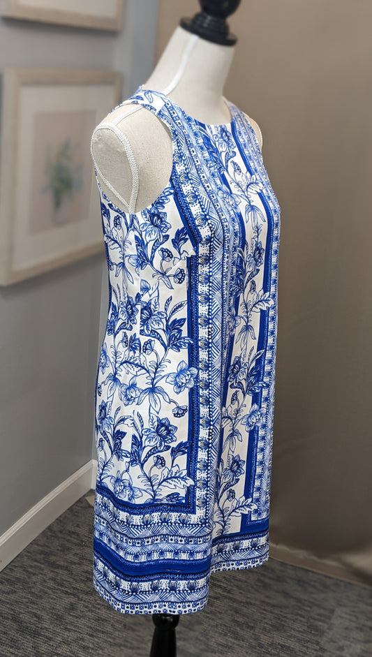 LONDON TIMES COTTON SHIFT DRESS