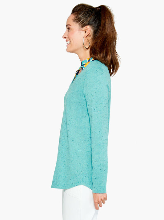 NIC+ZOE SPECKLED VITAL V-NECK SWEATER