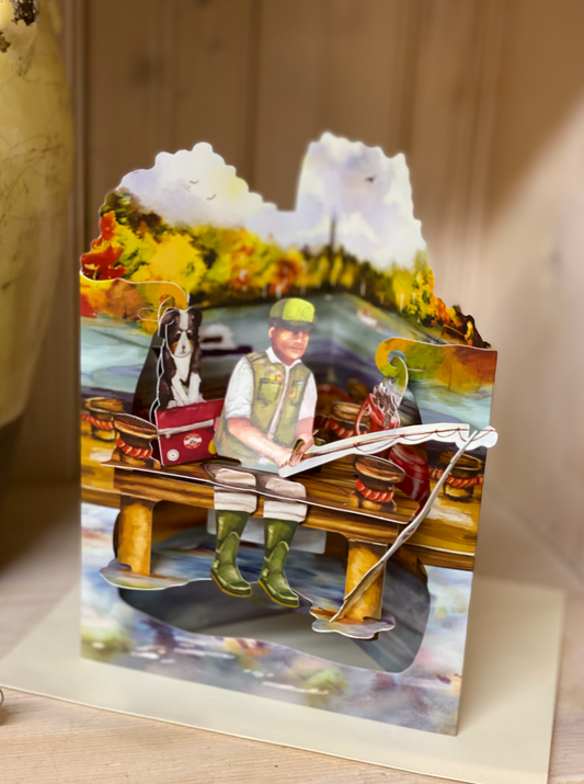 3D POP-UP "FISHING" SWING CARD