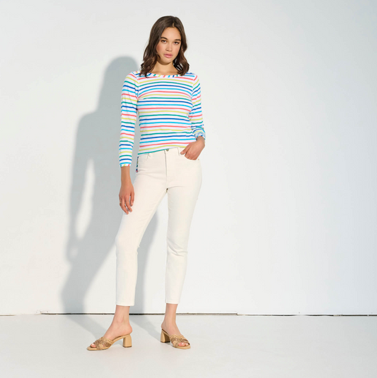 HATLEY 3/4 SLEEVE BRETON WITH RAINBOW STRIPES