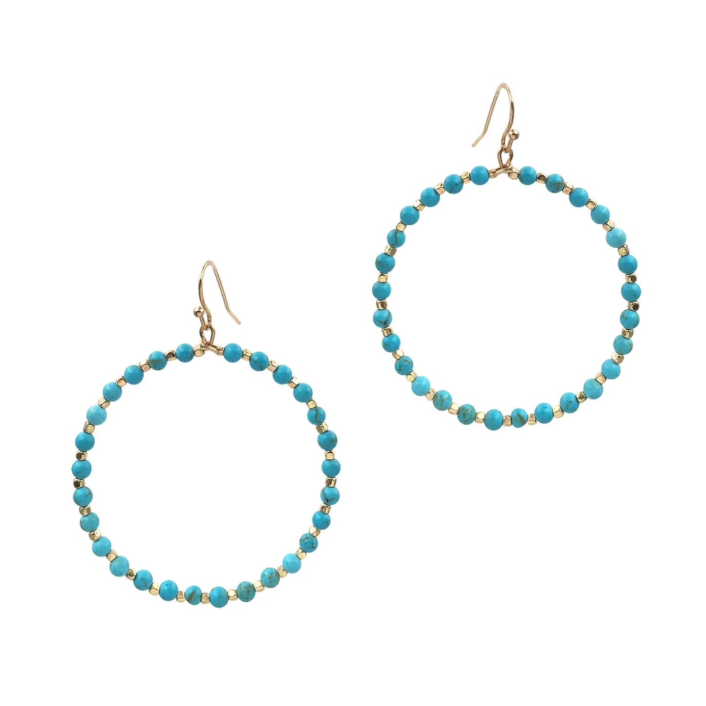 ZEVA TURQUOISE GOLD EARRINGS 6th & Broadway Clothing and Decor
