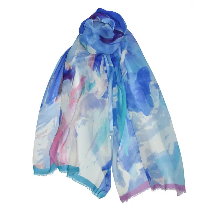 DREAM THERAPY BOLD PAINTERLY WATERCOLOR SCARF