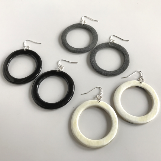 UP-CYCLED SMALL HAND CARVED HORN EARRINGS