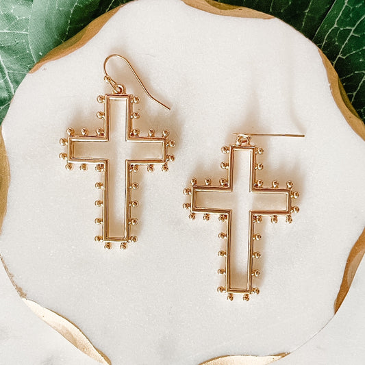 CROSS DANGLE EARRINGS