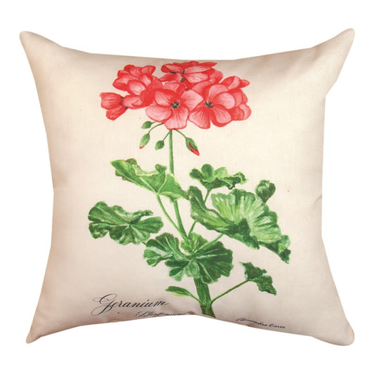 BOTANICAL PRINT SUNFLOWER AND GERANIUM CLIMAWEAVE PILLOW