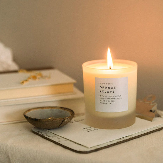 ORANGE+CLOVE FROSTED SOY CANDLE