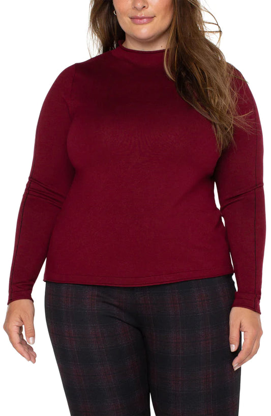 LIVERPOOL MOCK NECK ROLLED HEM - PLUS