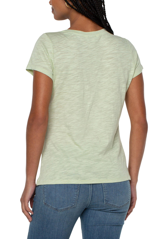 LIVERPOOL SLIM FIT VEE NECK SLUB KNIT TEE