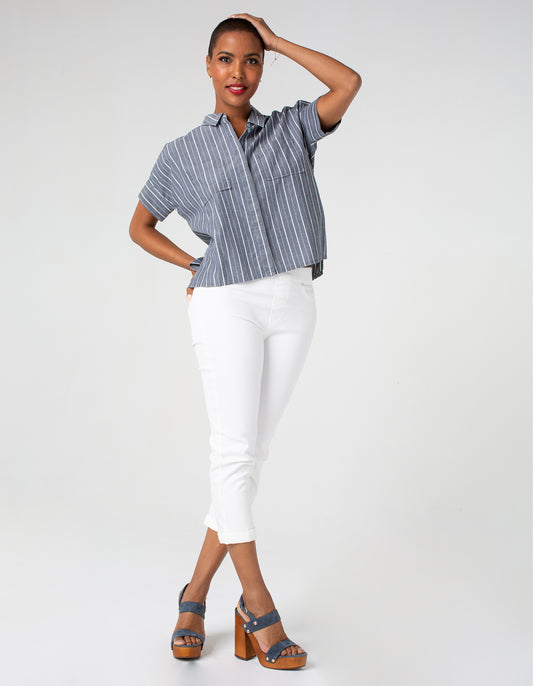 LIVERPOOL CHLOE CROP SKINNY WITH ROLLED CUFF 23"-25" INSEAM