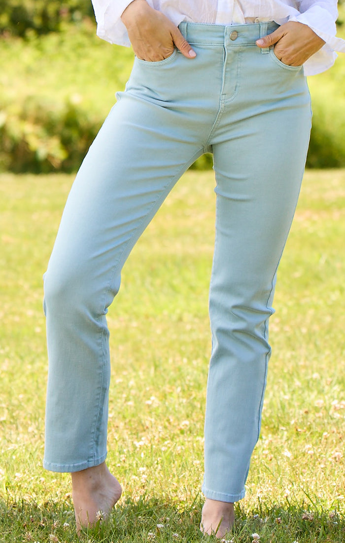 NIC+ZOE COLORED MID RISE STRAIGHT ANKLE JEANS