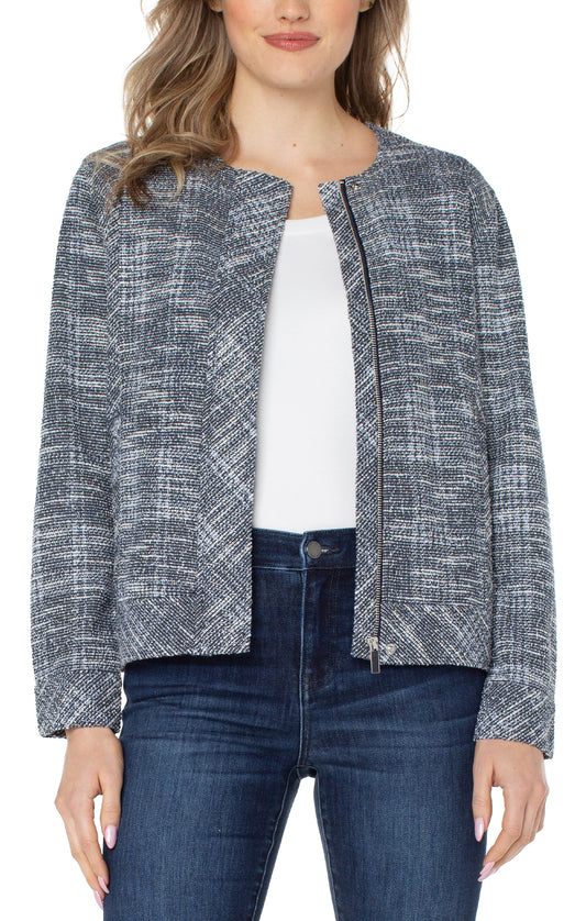 LIVERPOOL COLLARLESS ZIP UP JACKET