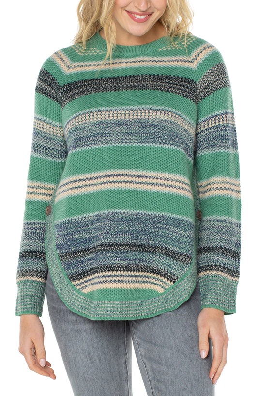 LIVERPOOL RAGLAN SWEATER WITH ROUNDED HEM