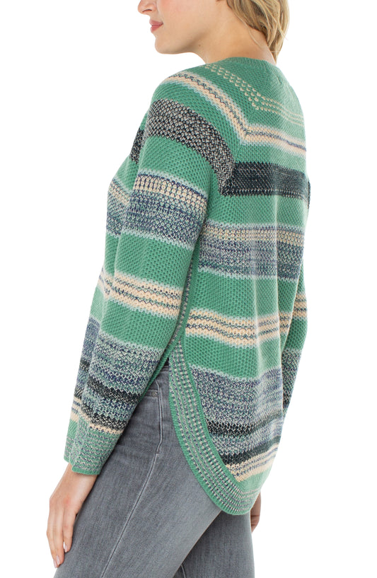 LIVERPOOL RAGLAN SWEATER WITH ROUNDED HEM