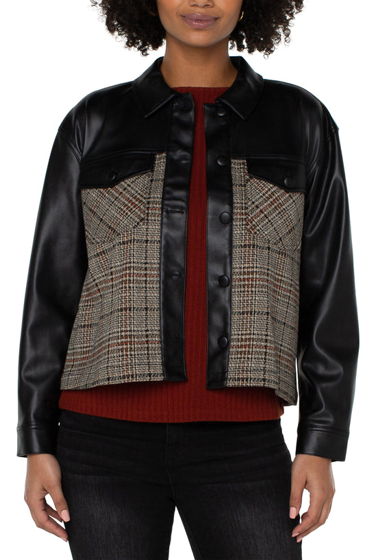 LIVERPOOL SHIRT JACKET WITH CONTRAST SLEEVES