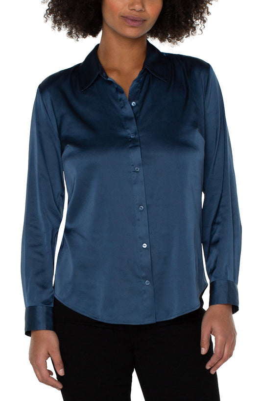 LIVERPOOL BUTTON FRONT WOVEN BLOUSE
