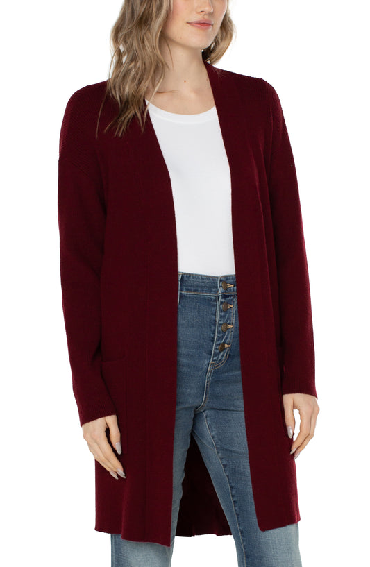 LIVERPOOL OPEN FRONT CARDIGAN SWEATER