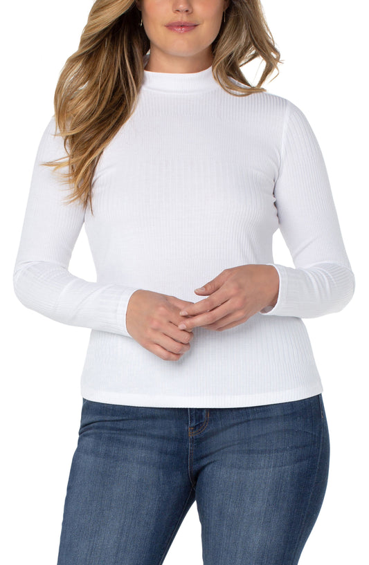LIVERPOOL MOCK NECK RIB KNIT TOP