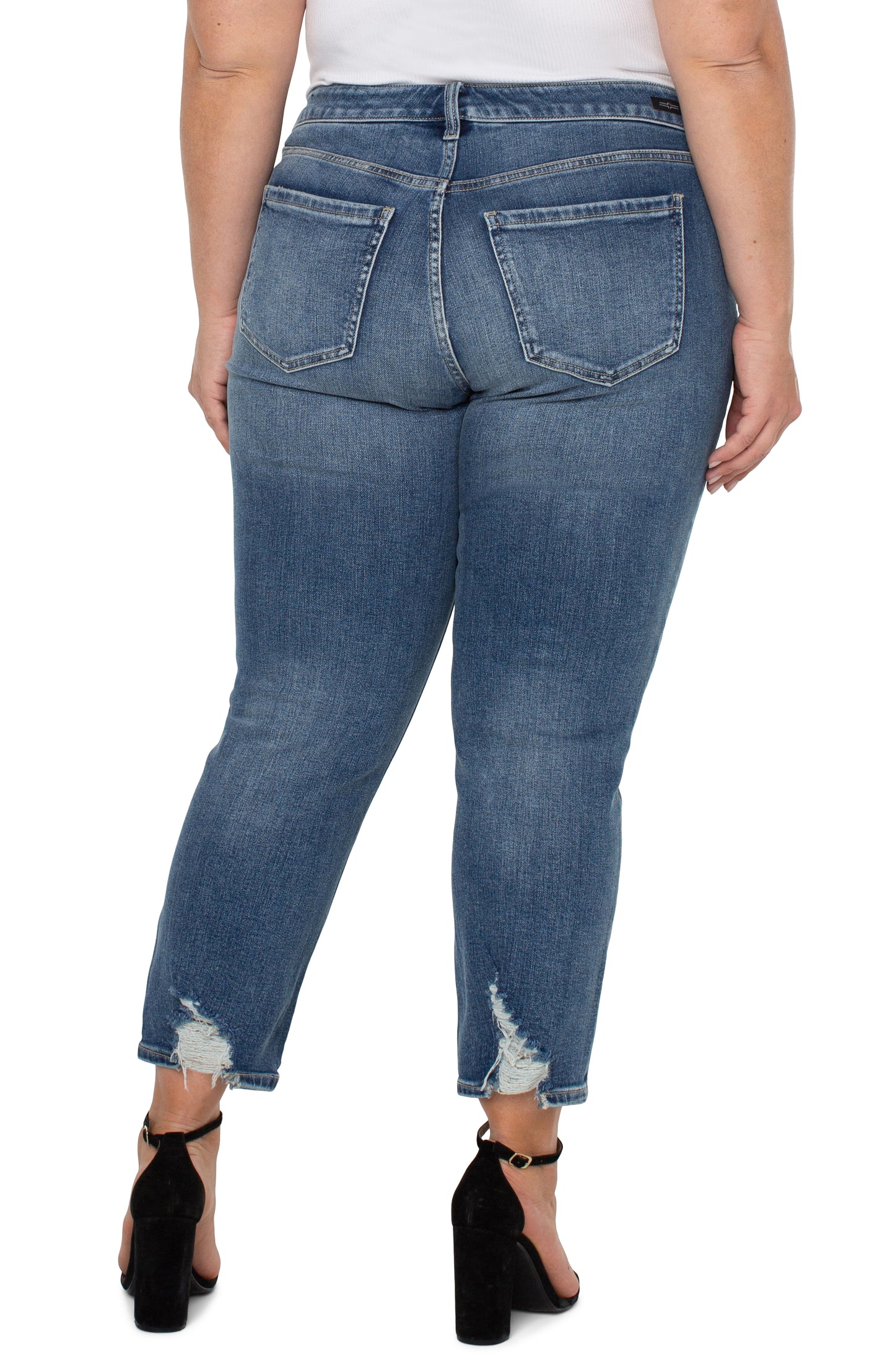 Liverpool Kennedy High-Rise Crop Straight Leg Pants 27" - Viscose Nylon Elastane Pull-On