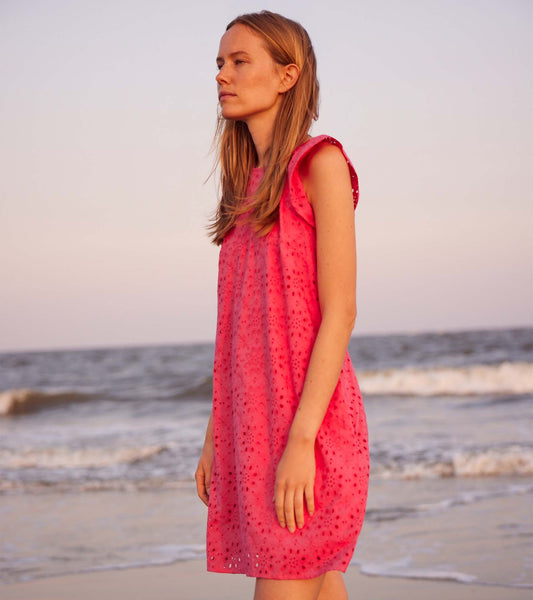 HATLEY KAIA DRESS - FANDANGO PINK EYELET
